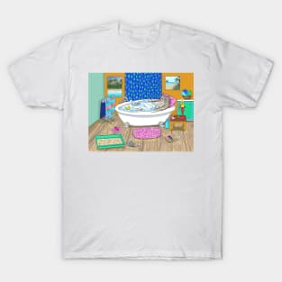 Funny cat in bath Cat 665 T-Shirt